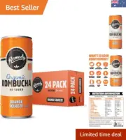 Kombucha - Organic Sparkling Live Cultured Drink - No Sugar Orange Squeeze - ...