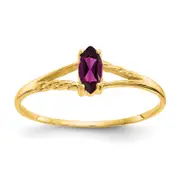 Solid 14k Yellow Gold Rhodolite Simulated Garnet Birthstone Ring