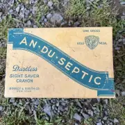 VINTAGE AN DU SEPTIC DUSTLESS SIGHT SAVER YELLOW CHALK CRAYON BINNEY & SMITH USA