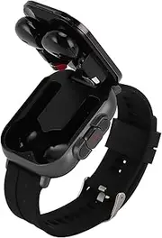 Smartwatch with Earbuds for iOS for Android, Smartwatch Wireless Headset Fitness Tracker Watch with Silicone Band and Screen, All Day Fitness Detection