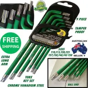 LONG ARM TAMPER PROOF STAR TORX ALLEN HEX KEY WRENCH HARDWARE HAND TOOL 9 PCS
