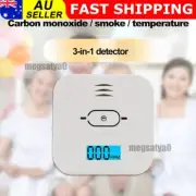 3in1 Detector LCD Display Smoke Detector & Carbon Monoxide Alarm Battery 2Pack