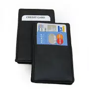 2X Black Genuine Leather Magic Wallet Ticket Credit Card Thin Holder