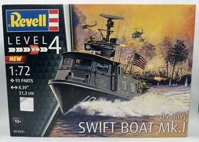 Revell US Navy Swift Boat Mk.I – 1:72 Scale Plastic Model Kit 93 Parts 8.39”