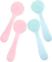 WOFASHPURET 4pcs Silicone Face Scrubber Exfoliating Face Cleansing Brush for Deep Pore Cleansing Gentle Massage Blackhead Removal Compact Portable for Travel