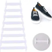 Shoelaces Sneakers Sports Adults No Tie Elastic Silicone Shoe Laces White