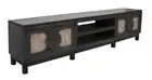 93 Black Solid Wood Cabinet Enclosed Storage Distressed TV Stand