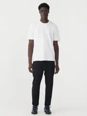 Semi Tailored Twill Pant In Black