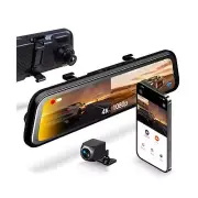 RexingUSA M2 MAX - 2-Channel Mirror Dash Cam w/ 12” IPS Touch Screen, 4K +