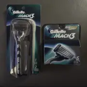 1 Gillette Mach3 Razor & 1 Pack of Cartridge Refills - Total of 7 Cartridges