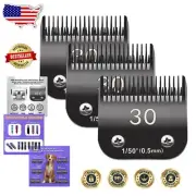 Ceramic Dog Grooming Blades 1/50'' - Compatible with A5 & KM Clippers (3PCS)