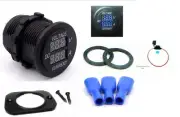 Fused Waterproof 12V Round LED Digital Amp Meter Ammeter 15AMP Current Voltmeter