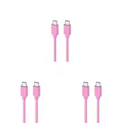 3PK Moki USB-C to USB-C SynCharge Cable 1 Meter iPhone/Android Soft Pin
