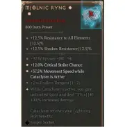 Diablo 4 Season 8 Mjolnic Ryng 2GA 73% Unique Ring Druid Gear Item Equipment