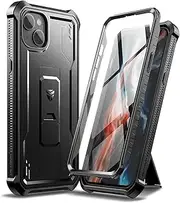Dexnor for Apple iPhone 14 Plus Case, [Built in Screen Protector and Kickstand] Heavy Duty Military Grade Protection Shockproof Protective Cover for Apple iPhone 14 Plus - Black