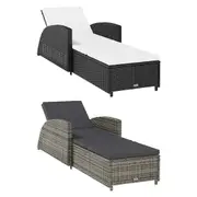Sun Lounger with Cushion Outdoor Lounge Furniture Day Bed Poly Rattan vidaXL