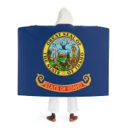 Idaho Sherpa Fleece Blanket With Hood Featuring the Idaho Flag
