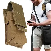 Flashlight Pouch, Belt Holster Holder 12.5 x 5.5 x 4.5cm, Elastic Cord Buckle Closure, Nylon Flashlight Carry Bag, Single Slot for Hiking, Outdoor Activities, Climbing, Trekking
