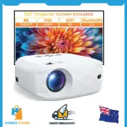 HAPPRUN Projector with WiFi and Bluetooth, [One Step Mirroring] for Phones