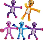 Dog Tube Fidget Toy | 5X Stress Relief Suction Cup Toy,Telescopic Suction Cup Animals Pop Tubes Fidget for 3-5 Years Old Kids