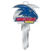 ADELAIDE CROWS AFL TEAM LOGO LW4 UNCUT SILVER COLOURED 3D HOUSE DOOR KEY