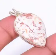 Rosetta Jasper Handmade 925 Sterling Silver Jewelry Pendant 1.56" T998