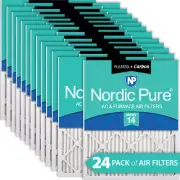 Nordic Pure 12x18x1 Pleated Air Filters MERV 14 Plus Carbon 24 Pack