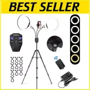 Dual 10-Inch LED Ring Light with Stand & Phone Holder for Makeup & Photography