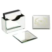 6pc Ashdene Elegant Bee Silver Mirrored Cup/Mug Round Table Coasters Set