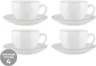 Maxwell & Williams Cup and Saucer, White with Gold Rim, 260 ml - Set of 4 -