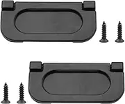 3 inch Flush Pull Ring Handles Hidden Recessed Furniture Grip, Metal Black Flush Ring Sliding Pull Handle with Screws for Cabinet Drawers Cupboard Dresser(2Pcs)