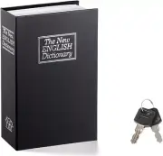 Book Safe Lock Money Cash Hidden Secret Fire Proof Box Home Storage Vault Black