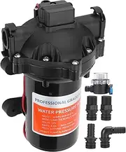 Water Pump Small Electric Reciprocating Self Priming Single Suction Multistage Impeller Household DC 12V Booster Pump for RV Water Systems High Temperature Long Head Distance Low