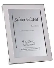 Bey-Berk Silver Plated 8"x10" Picture Frame with Easel Back NoSize NoColor