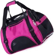 WOONEKY Portable Pet Carrier Cat Carrier Soft-Sided Mesh Bag Zipped Entry Adjustable Straps Perfect for Outdoor Activities (Size S)