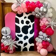 Western Cowgirl Balloon Garland Arch Kit, 148Pcs Rose Pink Silver Balloons with 4D Disco Balls Star Balloons for Disco Cowgirl Bachelorette Party Decorations Bridal Shower Final Rodeo Party Supplies