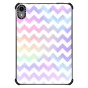 iPad mini (6th gen) iPad Impact Case Pastel Rainbow White Chevron