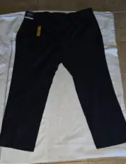 STAFFORD 48 x 33 STRETCH GABARDINE Flat- Front Dress Pants NAVY