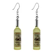 Yellow Wine Bottle Alcohol Novelty Dangle Hook Pierced Earrings Women�s Jewellery Gift
