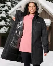 Columbia Women's Suttle Mountain Long OMNI HEAT Insulated Jacket BLACK SZ 1X