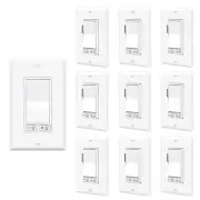 10PK LED Decora Rocker Dimmer Switch, Single & 3-Way Switch, CFL 600W / LED 150W