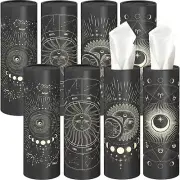 8 Pack Car Tissue Holder Round Cylinder Facial Tissues Boxes for Home Office Car
