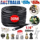 30M 5800PSI Pressure Washer Hose Sewer Jetter Drain Pipe Outdoor Floor Cleaner