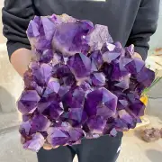 26.2lb Large Natural Amethyst geode quartz crystal cluster specimen Healing
