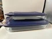 Lot of 2 Pyrex Basics Glass Oblong Baking Dish