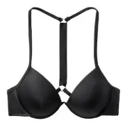 Victoria's Secret Shine Strap Fabulous Push Up Bikini Swim Top Black NWT