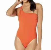 Seafolly Australia One Shoulder Maillot Swimsuit Tangelo Orange WOMENS SIZE 10
