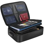 Fireproof Document Box with Lock, 2000℉ Waterproof File Bag 14.17x10.63x4.13 in