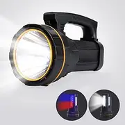 GEPROSMA Torch Led Super Bright Rechargeable with Lantern, Powerful Big Spotlight Flashlight High 10000 Lumens, Large Battery 10000mah,High Power Long Range Torch Handheld with Handle Strap