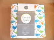 Dream Space JURASSIC DINO Twin Sheet Set ~Blue, Green, Orange Dinosaurs Dinosor